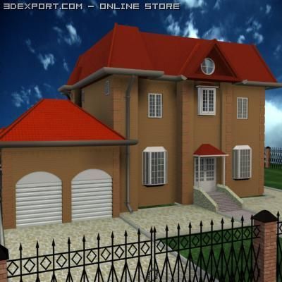 cottage 3D Modell .c4d .max .obj .3ds .fbx .stl .blend