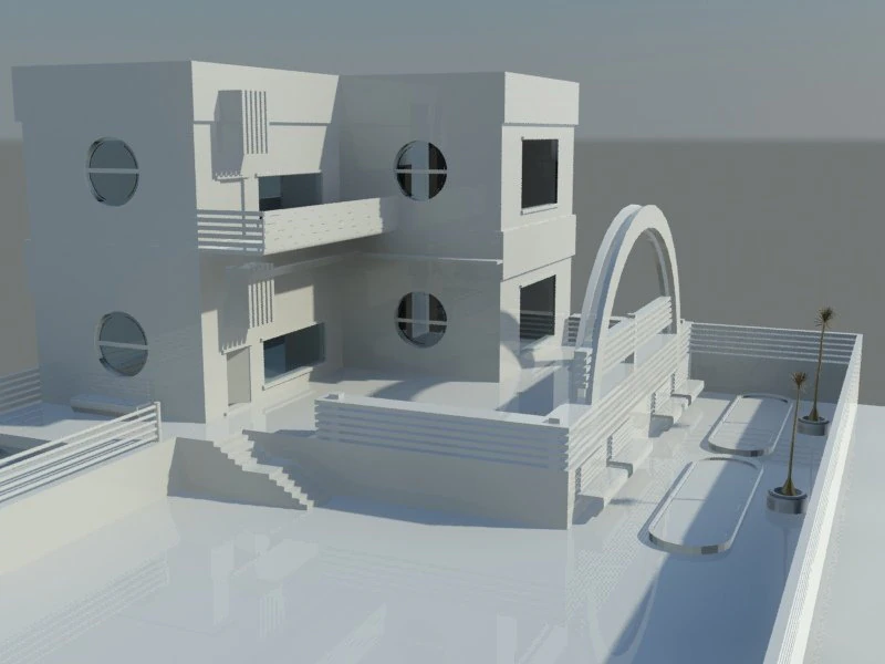 residential building complex 3D Model .c4d .max .obj .3ds .fbx .stl .blend 