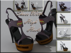 women shoes with high heels 3D-Modell