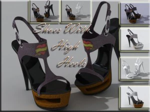 women shoes with high heels 3D Модель