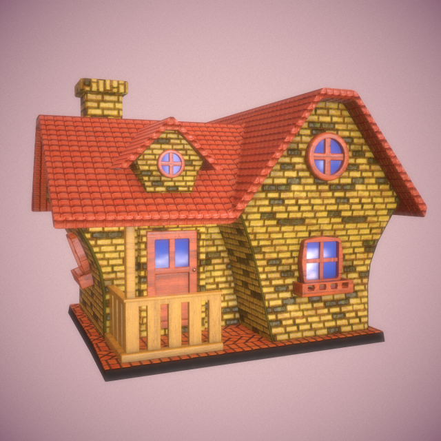 cartoon house 3D Model .c4d .max .obj .3ds .fbx .stl .blend 