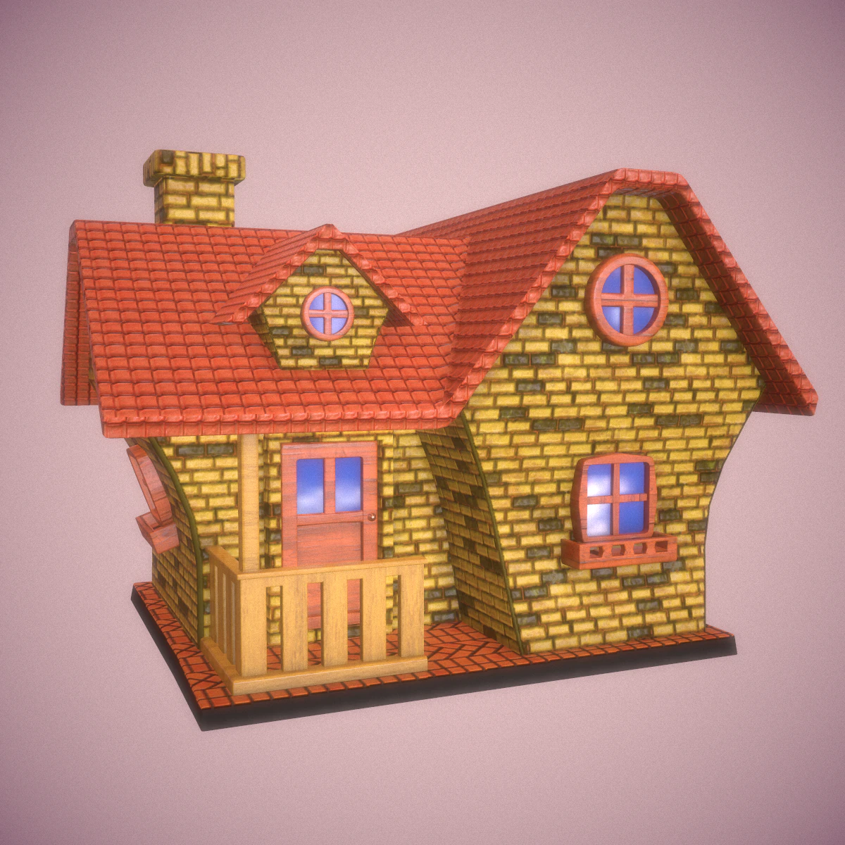 cartoon house 3D Model .c4d .max .obj .3ds .fbx .stl .blend 
