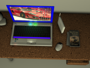 laptop on table 3D Model