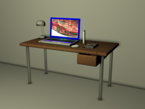 laptop on table 3D Model