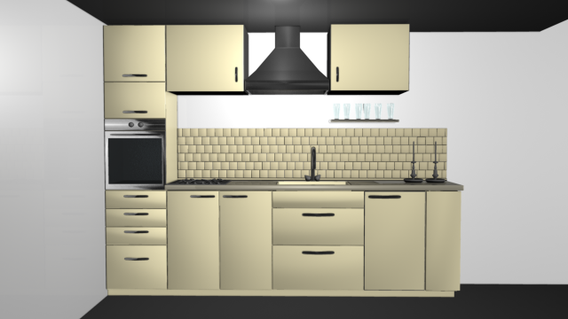 kitchen 3D Model .c4d .max .obj .3ds .fbx .stl .blend 