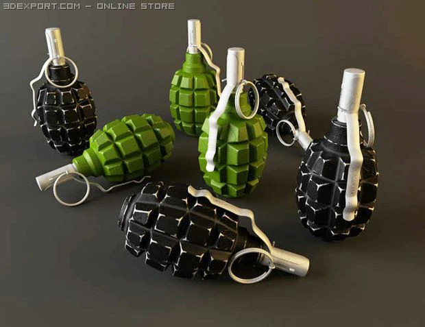 grenades f1 3D Model .c4d .max .obj .3ds .fbx .stl .blend