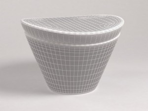 short oval bench called cup stoolby simon 3D 모델