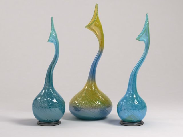 3 vases in the style of a tornado Modello 3D .c4d .max .obj .3ds .fbx .stl .blend 