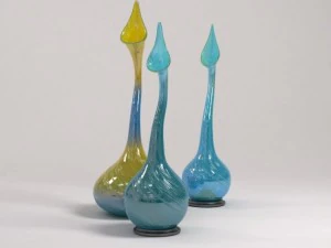 3 vases in the style of a tornado 3D Model
