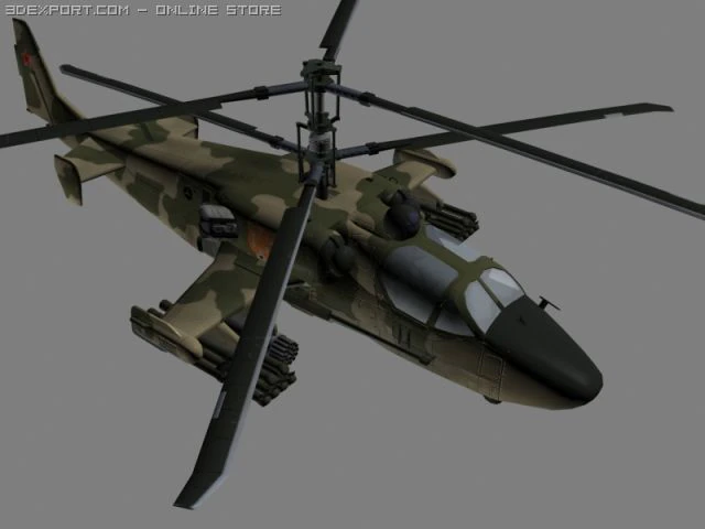 ka52 hocumb russian attack helicopterhip 3D Model .c4d .max .obj .3ds .fbx .stl .blend 