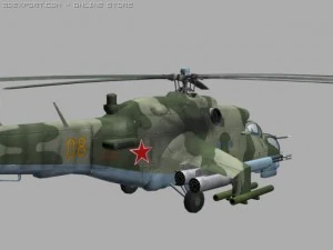 mil mi24 p hind soviet helicopterhip game 3D Model