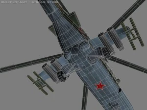 mil mi24 p hind soviet helicopterhip game 3D Model