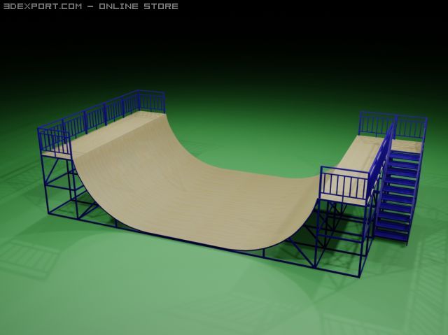 skaters ramp Model 3D .c4d .max .obj .3ds .fbx .stl .blend 