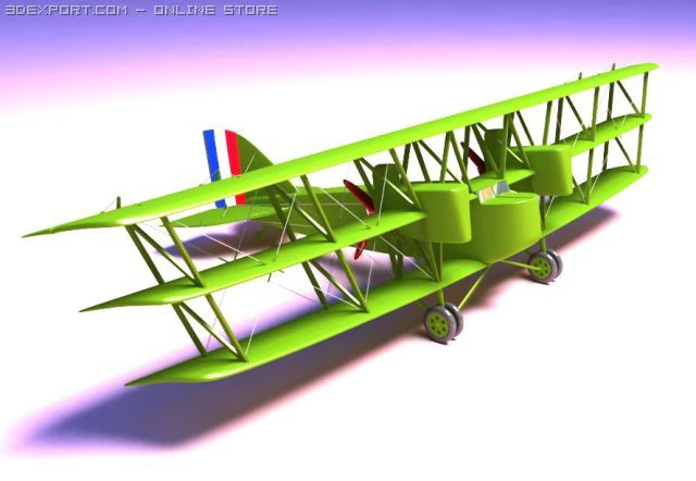 boeing ga1 triplane 3D Model .c4d .max .obj .3ds .fbx .stl .blend 