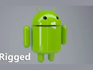 एंड्रॉइड लोगो में हेराफेरी की गई 3D मॉडल