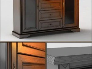 cabinet black  white 3D Model