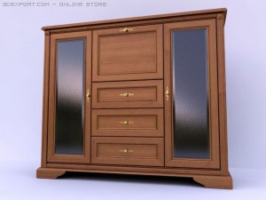 cabinet black  white 3D मॉडल