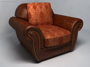 leather classic club style armcheir chesterfield Modelo 3D