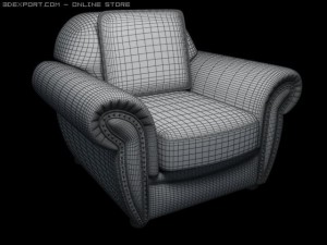 leather classic club style armcheir chesterfield Modelo 3D