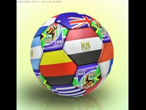 soccer ball with flags or national teams cup 2010 3D 模型
