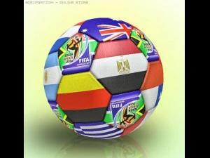 soccer ball with flags or national teams cup 2010 3D Model