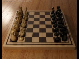 木制国际象棋棋具 3D 模型