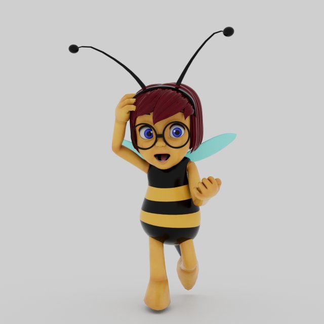 HoneyBee 3D 模型 .c4d .max .obj .3ds .fbx .stl .blend 