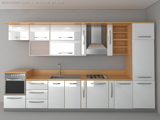 kitchen 3D Model .c4d .max .obj .3ds .fbx .stl .blend 