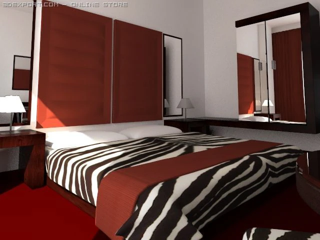bedroom 2 3D Model .c4d .max .obj .3ds .fbx .stl .blend