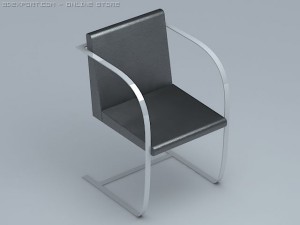 chair brno by mies Modello 3D