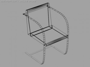 chair brno by mies Model 3D
