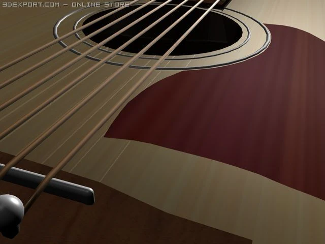 акустична гітара 3D Модель .c4d .max .obj .3ds .fbx .stl .blend 