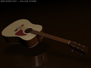 acoustic guitar 3D Model