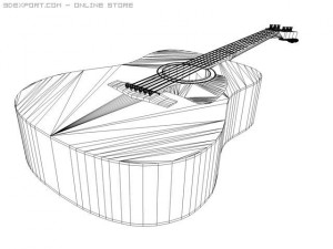 acoustic guitar 3D Model