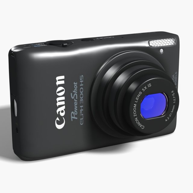 canon powershot elph 300 3D Model .c4d .max .obj .3ds .fbx .stl .blend 