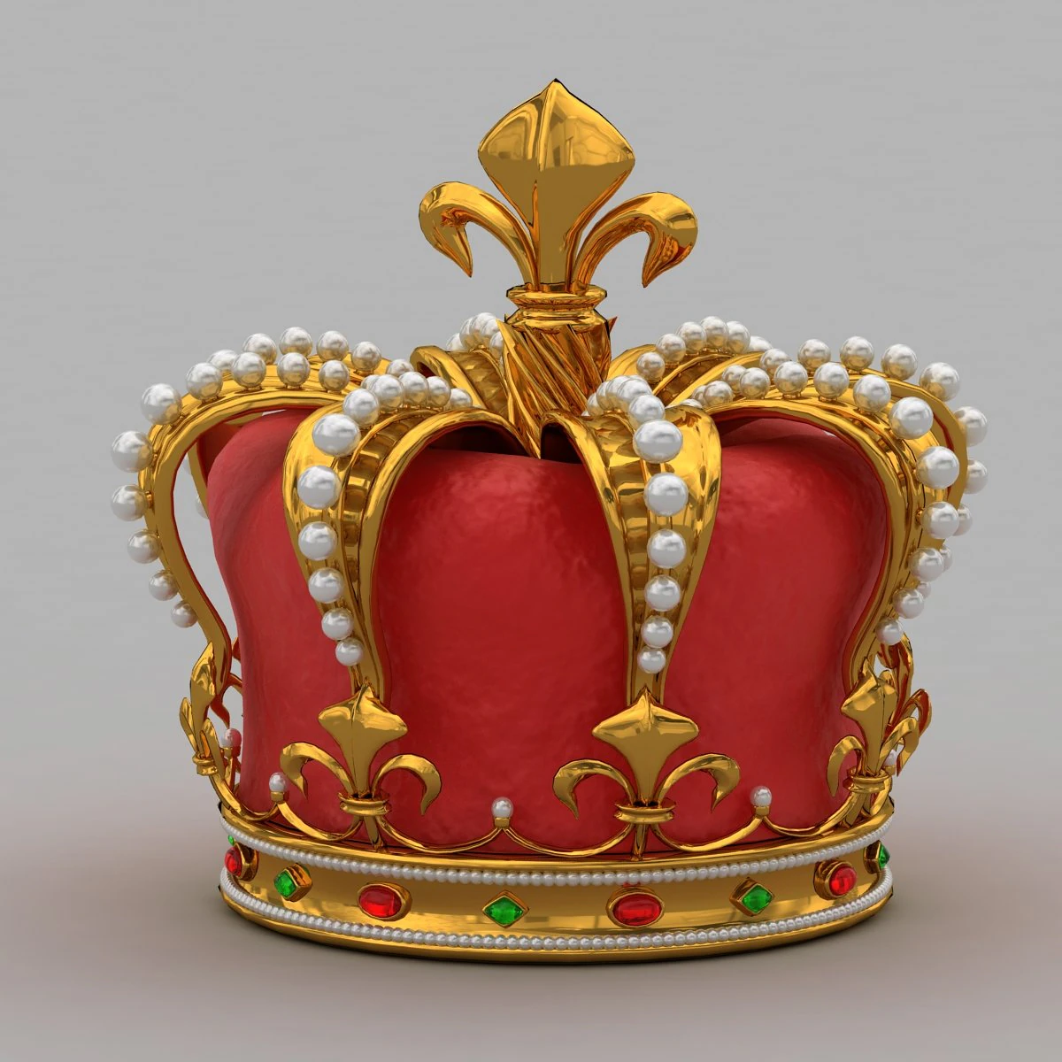 royal crown 3D Model .c4d .max .obj .3ds .fbx .stl .blend 
