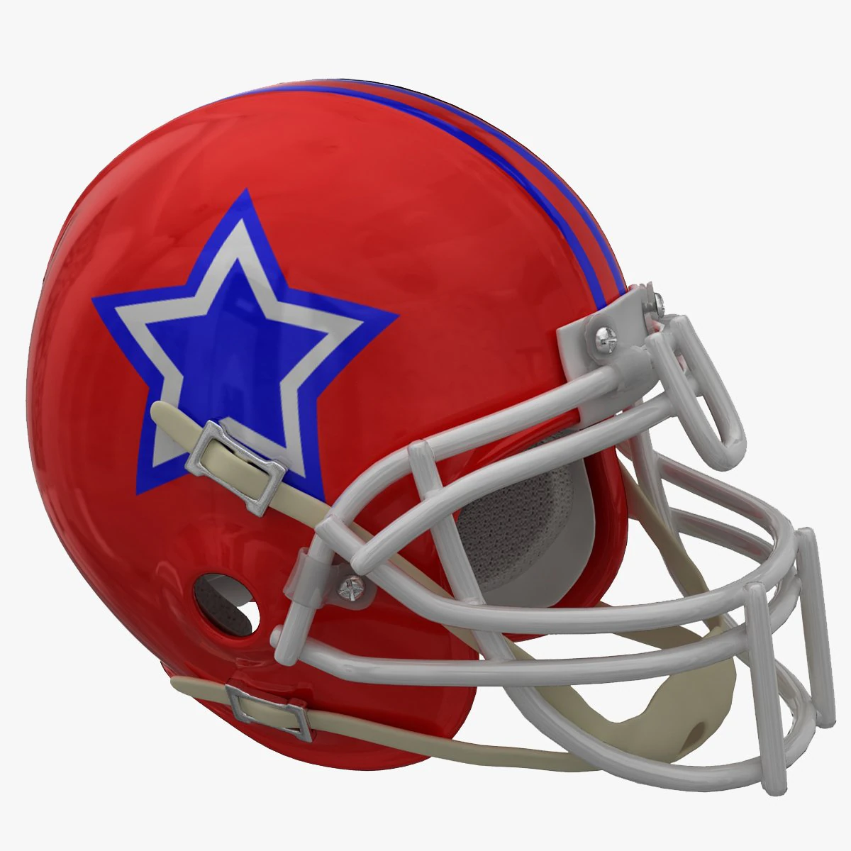 football helmet 3D Model .c4d .max .obj .3ds .fbx .stl .blend 