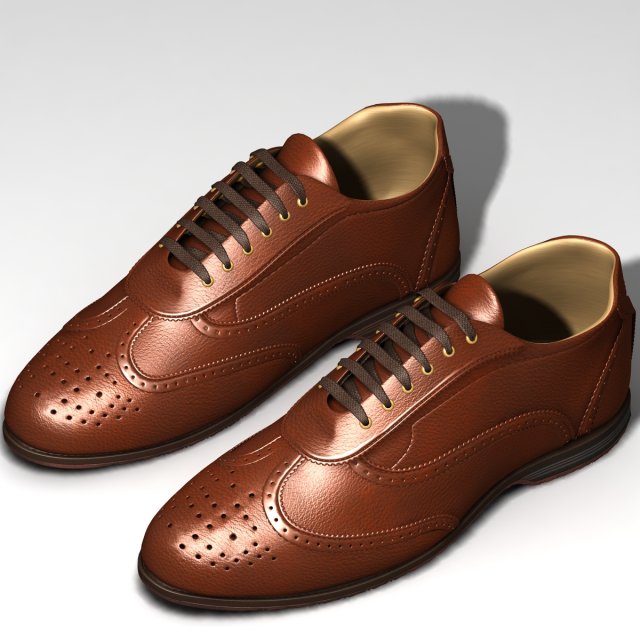 man shoes 3D Model .c4d .max .obj .3ds .fbx .stl .blend 