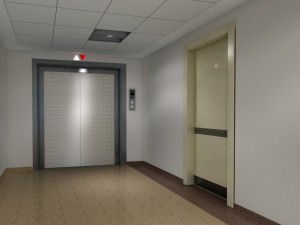 hospital lobby with evelator Modelo 3D
