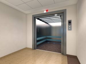 hospital lobby with evelator Modelo 3D