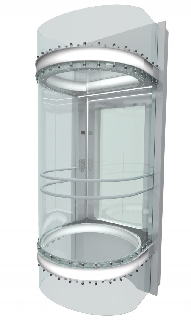 glass panoramic elevator 3D Model .c4d .max .obj .3ds .fbx .stl .blend 