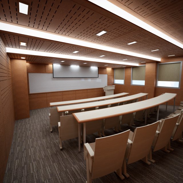 lecture room 3D 모델 .c4d .max .obj .3ds .fbx .stl .blend 