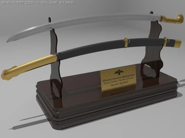 cavalry sword 3D Model .c4d .max .obj .3ds .fbx .stl .blend 