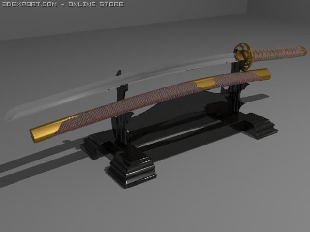 katana Modelo 3D .c4d .max .obj .3ds .fbx .stl .blend 