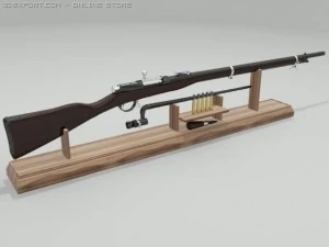rifle berdan ii m1870 Modelo 3D
