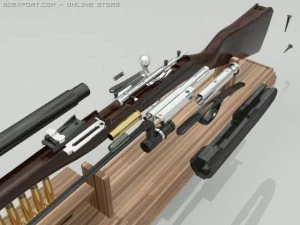 berdan ii m1870 rifle 3D Model