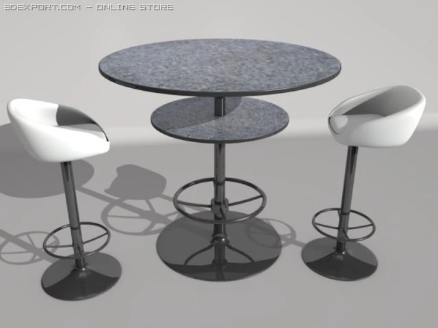 bar set 1 3D Model .c4d .max .obj .3ds .fbx .stl .blend 