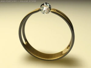무료로 금 반지 3D 모델