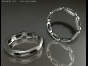 silver rings Model 3D