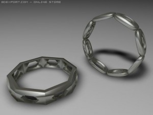 silver rings 3D Modell